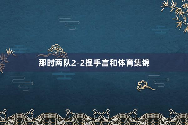 那时两队2-2捏手言和体育集锦